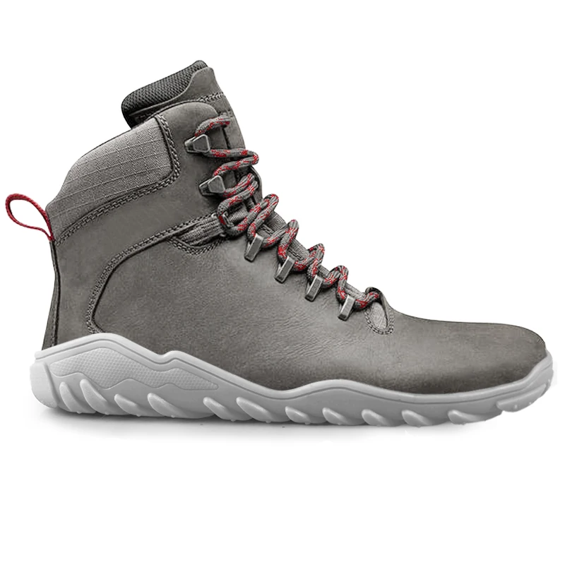 Off Road Waterproof Leather Hiking Boot With Barefoot Firm Ground Sole