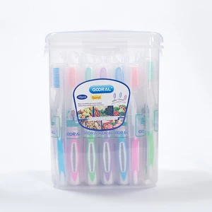 High Quality Biodegradable Adult Toothbrush Set Soft Nylon Disposable Classic Design Drum Packaging for Home Use