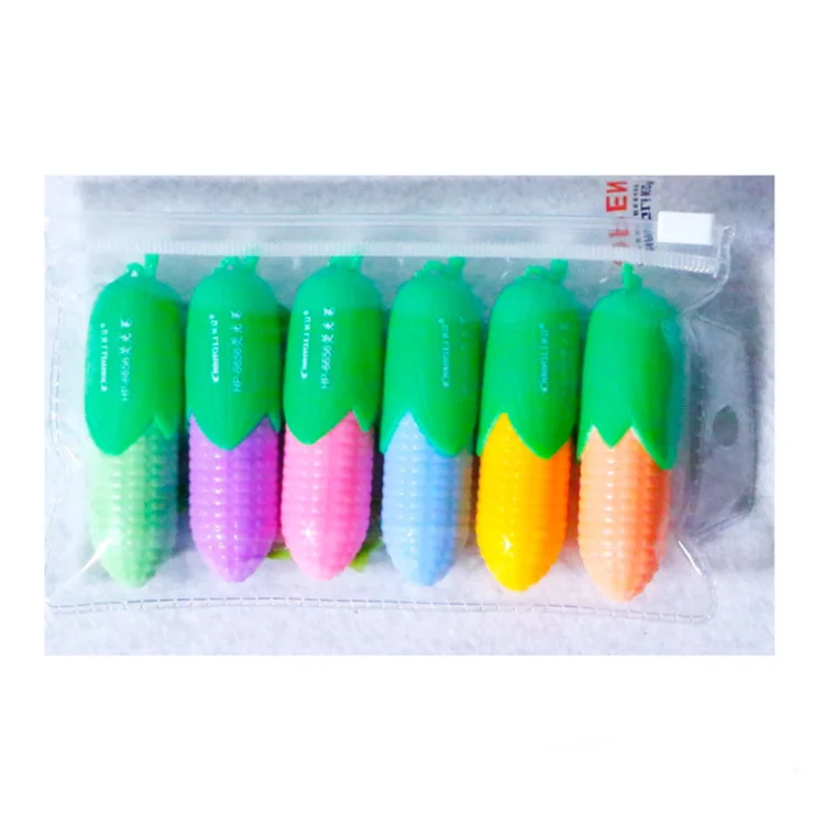 Индивидуальная акция мини Радужный моющийся школьный маркер-кукуруза набор ручек с напечатанным логотипом для детей