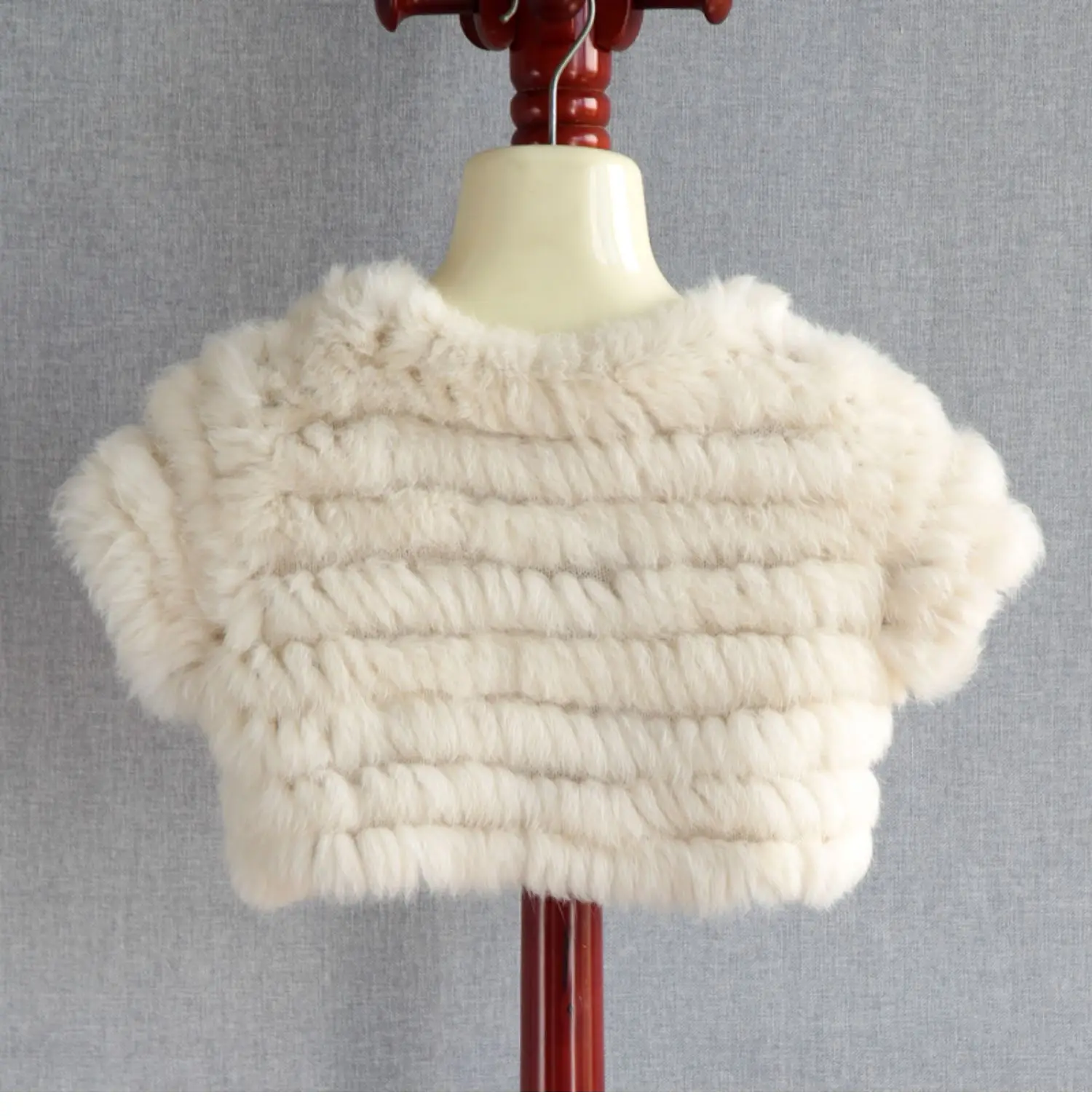 Real Rabbit Fur Yarn YR033 High Quality Hand Knitted Real Rabbit Fur Bridal Shrug Lots of ...