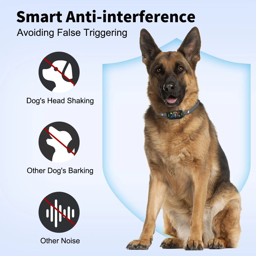 TIZE New Product Patent Design Smart  Dog Anti Bark Collar Vibration Anti-bark Collar with Color Screen