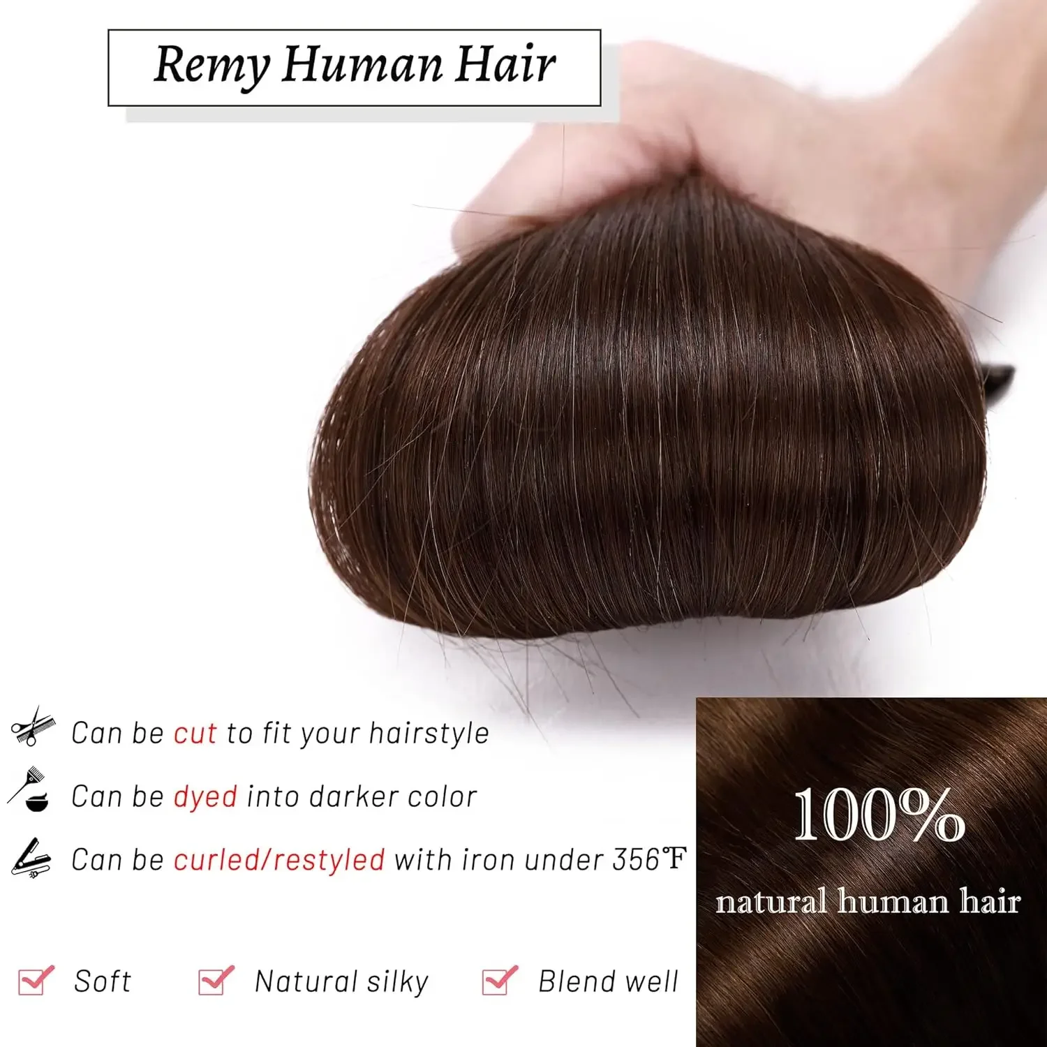 One Piece Clip in Hair Extensions 5 Clips 100 Remy Human Hair 16 26 Inch 3 4 Full Head Thick Soft Silky Straight 4 Dark Brown_voghion.com