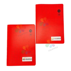 High Quality A4 Size Plastic Cover School  Notebook with Round Corner 48/96sheets 80g Three Colors French Line Exercise Book