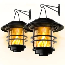 Shingel Solar Outdoor Wall Lights Hanging Metal Waterproof Clear Glass Warm White Lantern Style Solar Garden Tungsten Lamp Light