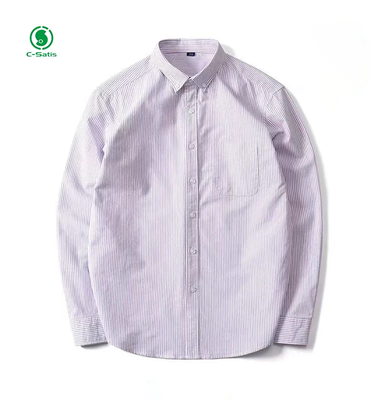 Casual Men's Shirt 100 Cotton Breathable Long Sleeve Shirts For Men