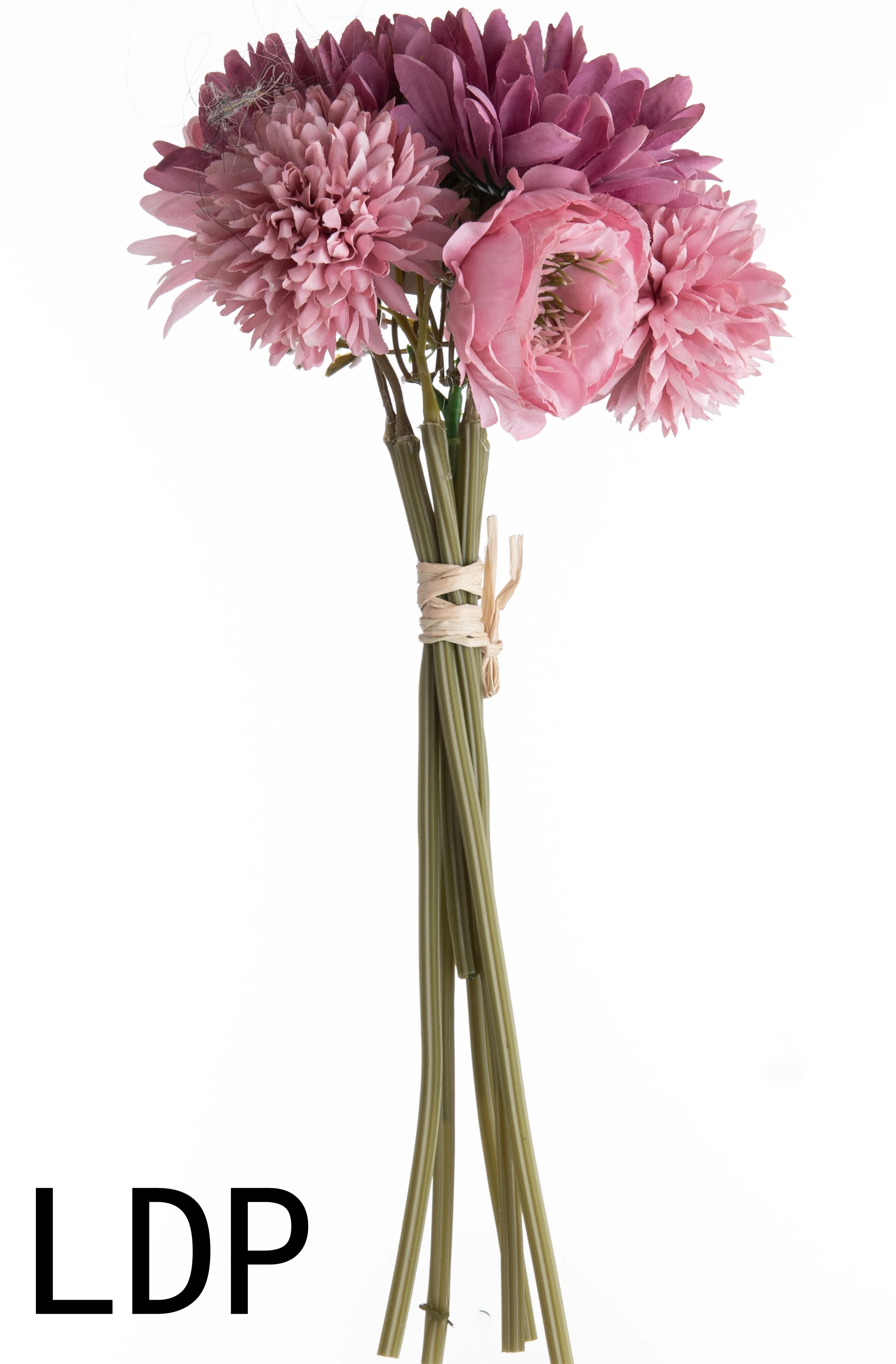 Mw83501 Cheap Artificial Fabric Gerbera Dandelion Rose Bouquet For Home