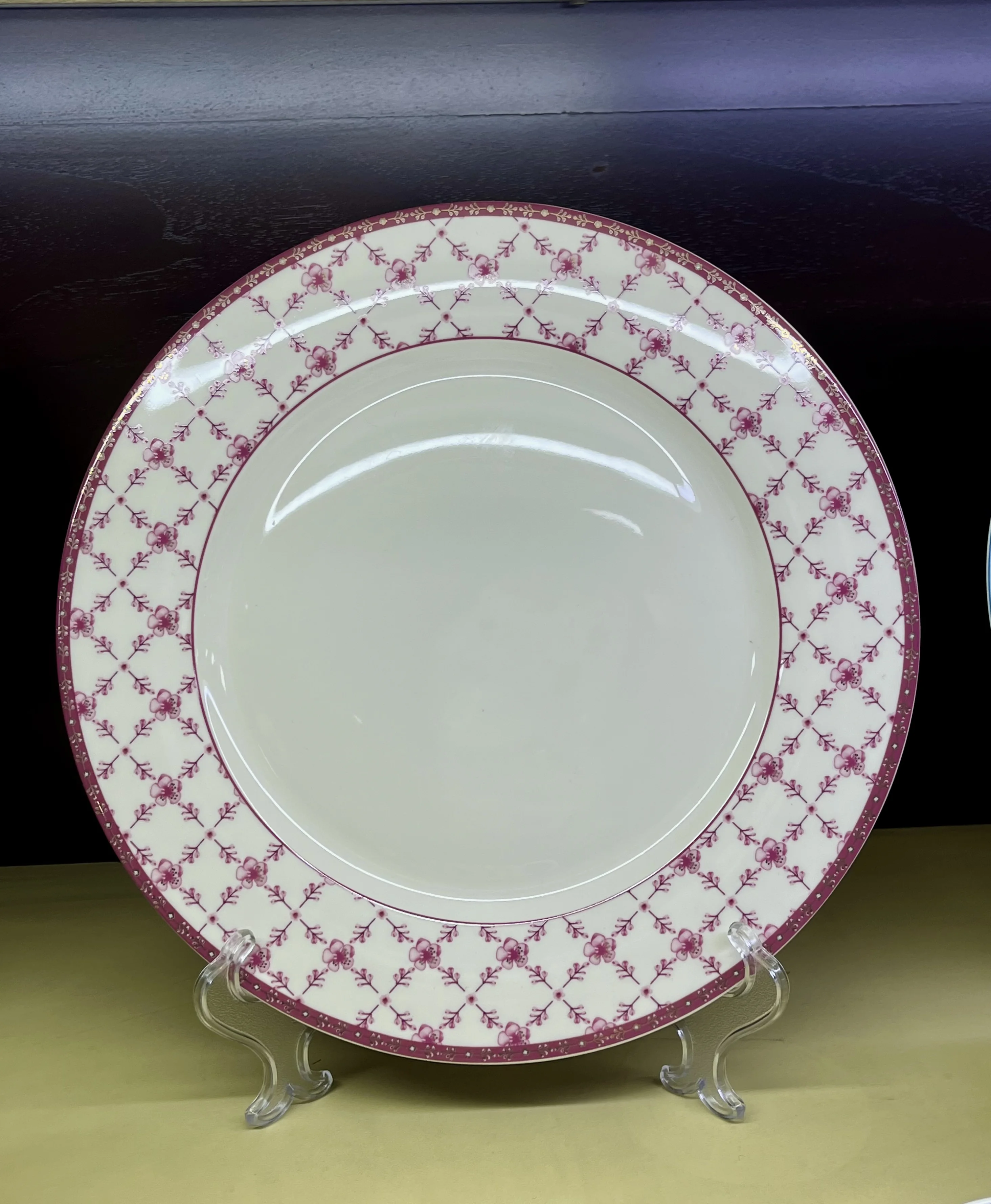 Pink Floral Series Porcelain Fine Bone China Dinner Plates for Birthday Wedding Party supplier