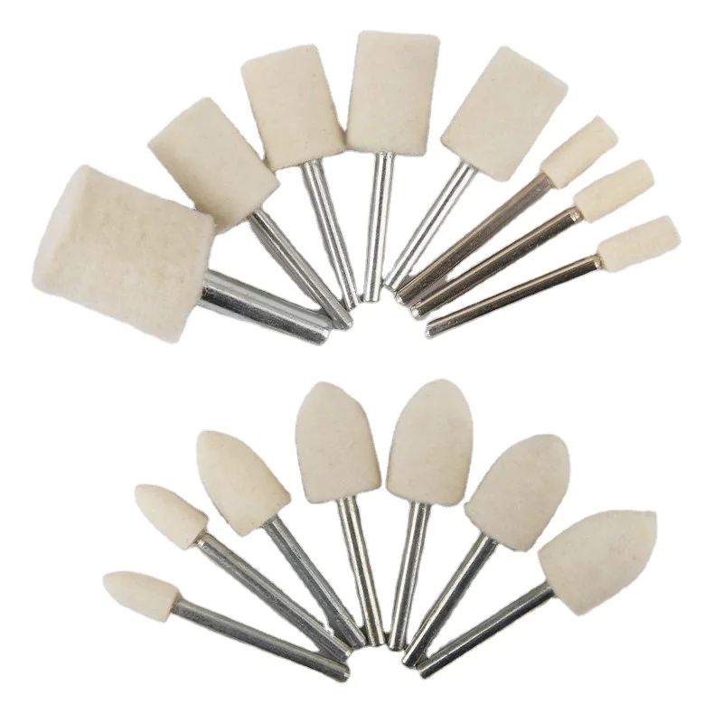 Uxcell 10mm Wool Felt Mounted Points Polishing Bits Burrs Buffing