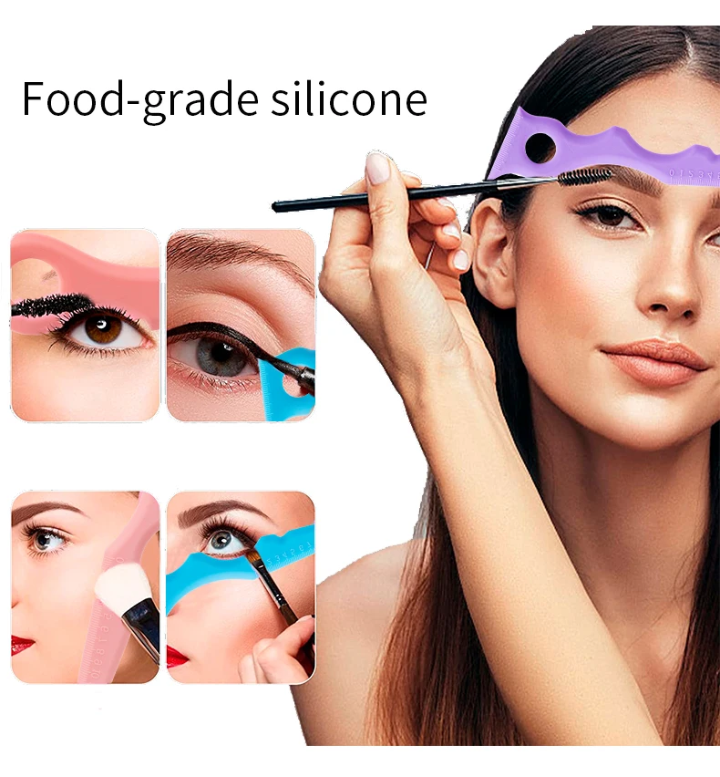 Eyeliner Stencil Ruler Reusable Silicone Mascara Guard Tool Eye Makeup