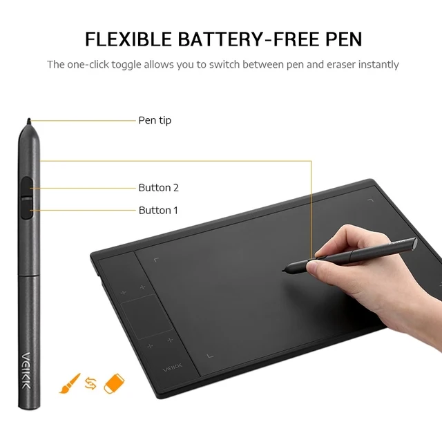 Hot Selling Graphic Tablet Type-c Interface 10x6 Inch 5080 LPI Smart Touch Drawing Tablet Graphic Tablet - Image 6