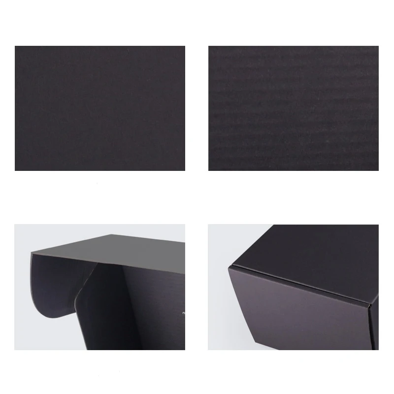 Cardboard Paper Packaging Boxes Corrugated Packaging Mailer Boxes for Apparel Gift Black Beauty Paper Box