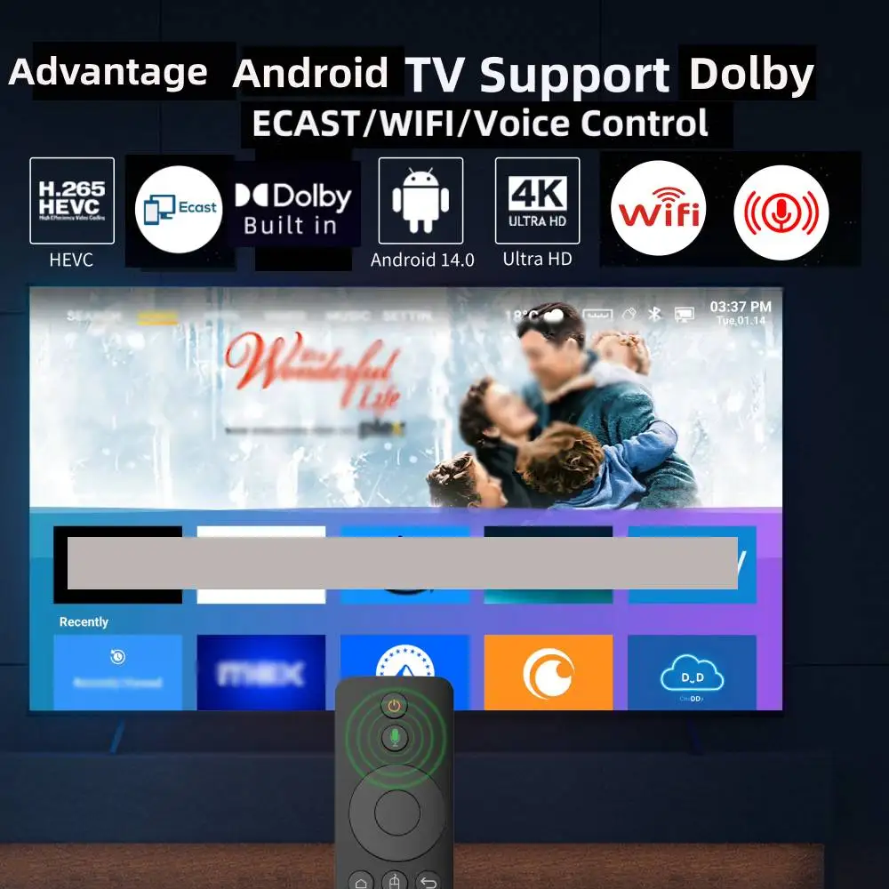 OEM ATV CKD SKD LED Smart 32/43inch Android TV 4K 2k Wifi Voice Remote Control Streaming TV Television Ecast HDTV Custom logo