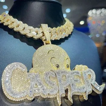 Hot seal high quality Diamond Jewelry Pendants Customize Letter Cartoon Pendants Hip Hop Fine Jewelry Link Chain For Rapper