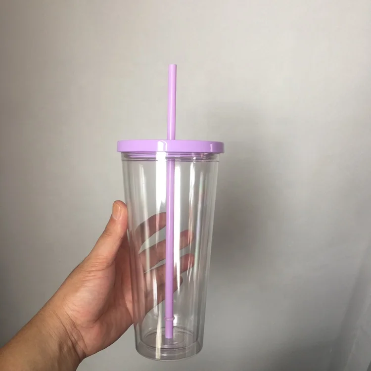 Пластиковый стакан с двойными стенками, 16 унций, 24 унции