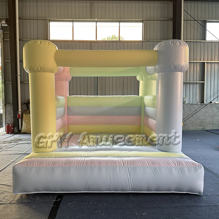 New design pastel mixed color toddler bounce house mini indoor bounce house with air blower