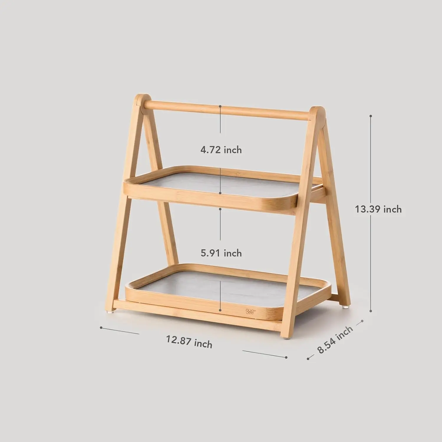 Addreen Natural Bamboo 2 Tier Bamboo Storage Rack for Bathroom Kitchen ...