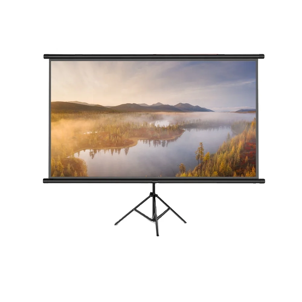 Presentation Equipment Everycom Projector Portable Screen 16:9 72 84 100 Inches ,with Bracket Curtain,Screen TV Home Backyard T