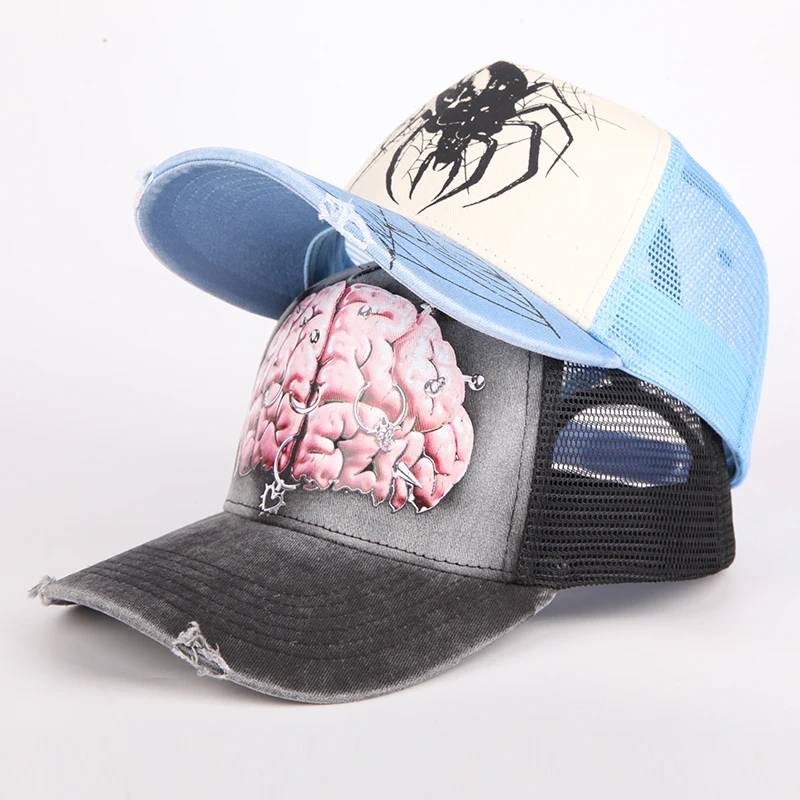 Trendy Apparel Shop Animal Design Snapback Trucker Cap - Lion, Panther, Rooster, Horse Embroidered - View #2