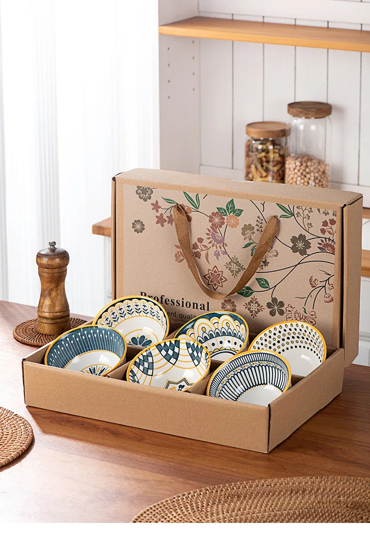 Factory Direct Sales Porcelain Bowls Set of 1/2/4/6pcs Ceramic Tableware 4.5 "bowl Salad Bowl Dinnerware Set for Gift