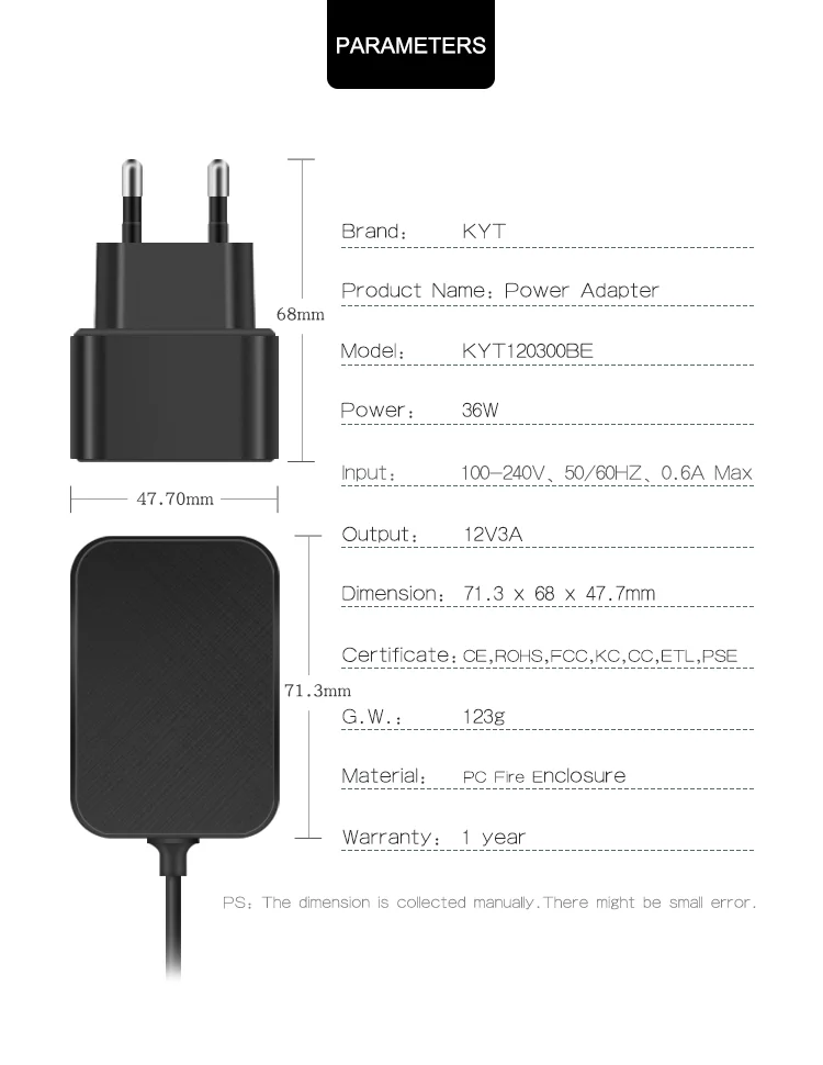 Ce Kc Etl Pse Certificate Ac To Dc 12v 2a 9v2a 12v 3a Power Adapter 24v ...