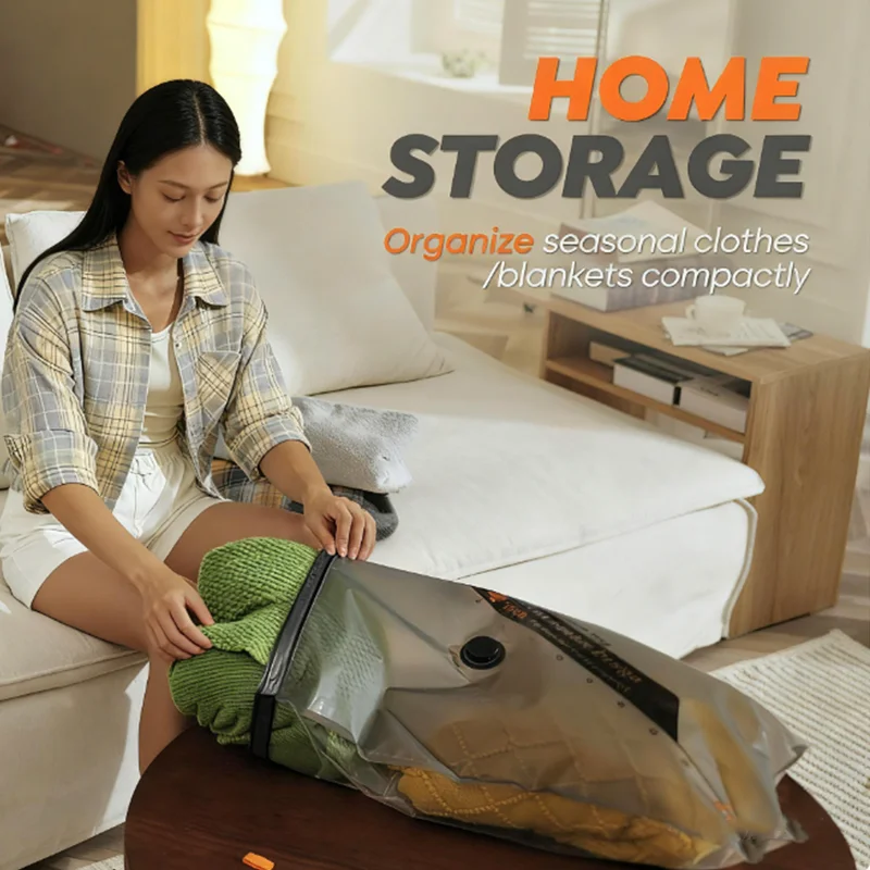 L-Vacuum Storage Bag Travel Wireless Rechargeable Electric Pump Lightweight Eco-Friendly Europe Design Compression Clothing