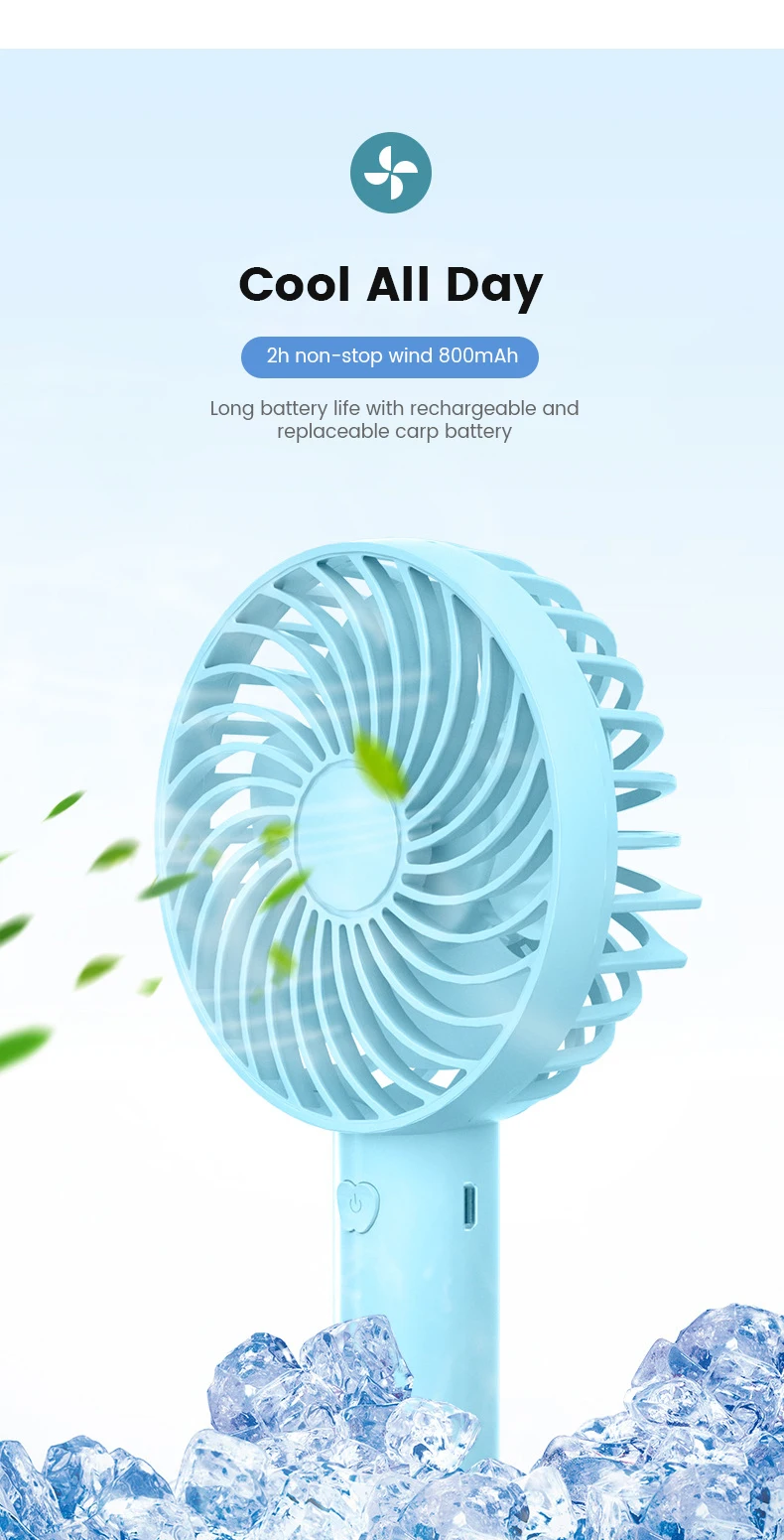 Portable USB Rechargeable Handheld Mini Fan