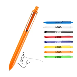 Business Customized Logo Printed Novel Pressed Plastic Ballpoint Pen Wholesales Manufacturers Advertising Brand Stationery Gift