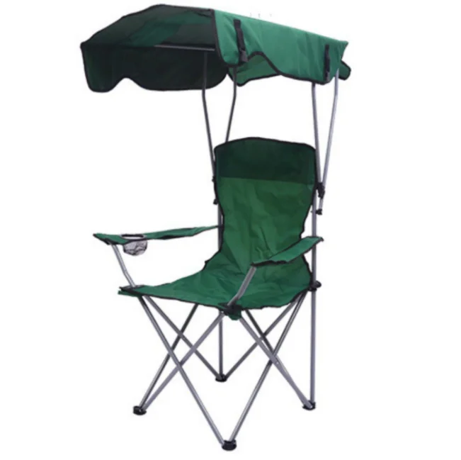 Outdoor Portable Folding Chair Oxford Cloth With Sun Shade Fishing