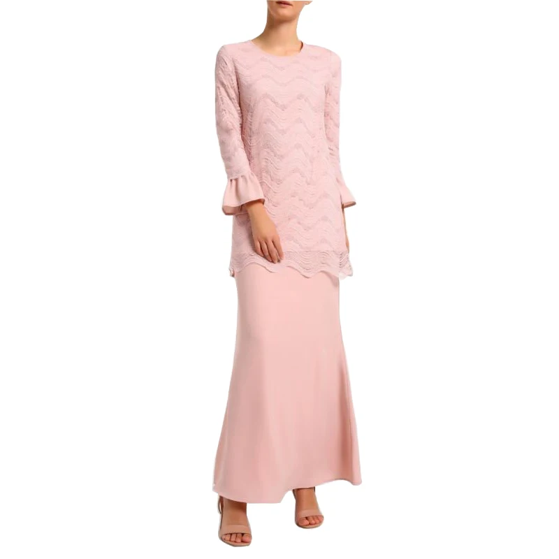 2020 Latest Style Girl Bur Photos With High Quality Baju Kurung Two Piece Set Islamic Clothing