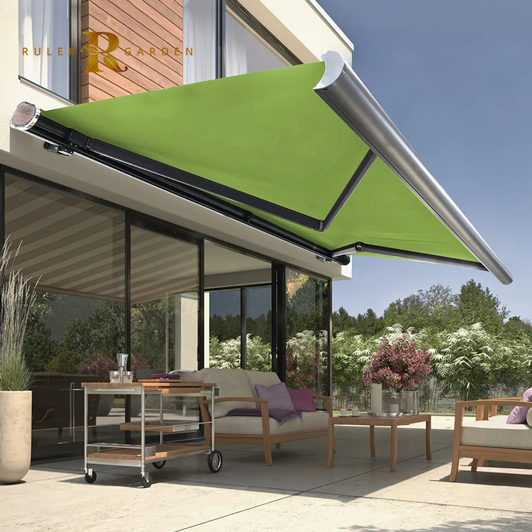 Folding Telescopic Foldable Motorized Patio Cover Sun Shade Awning Retractable Manual Retractil Door Window Canopy Patio Awning