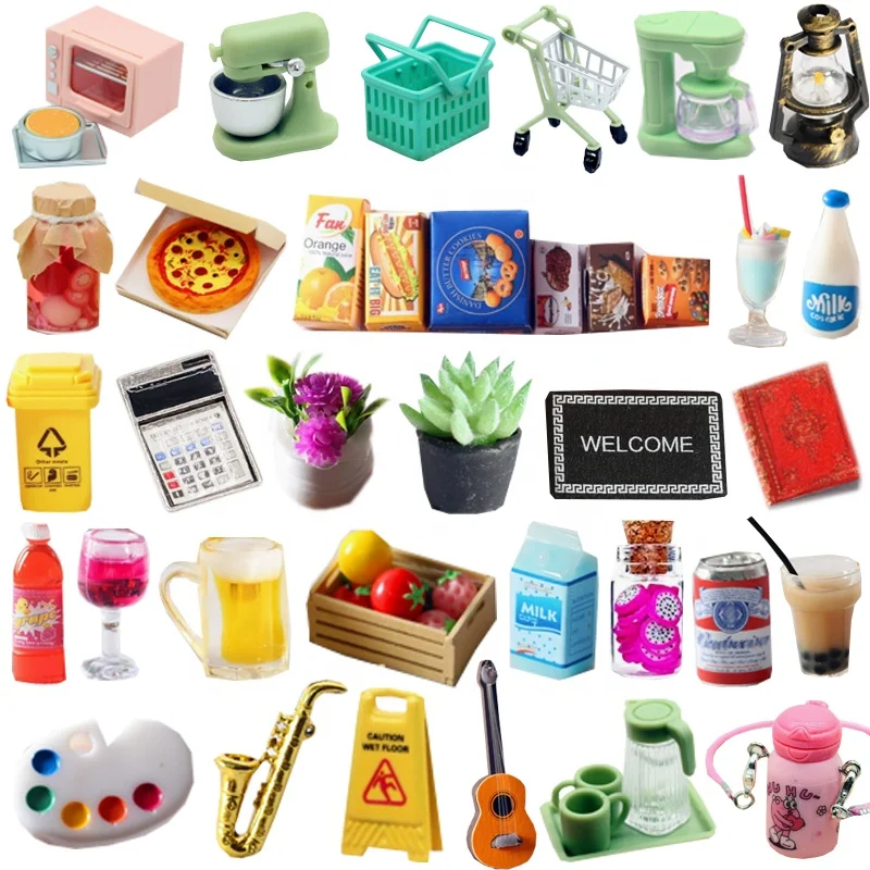 Set Mini Brocca E Bicchieri In Resina Per Casa Delle Bambole | Accessori Cucina In Miniatura Realistici