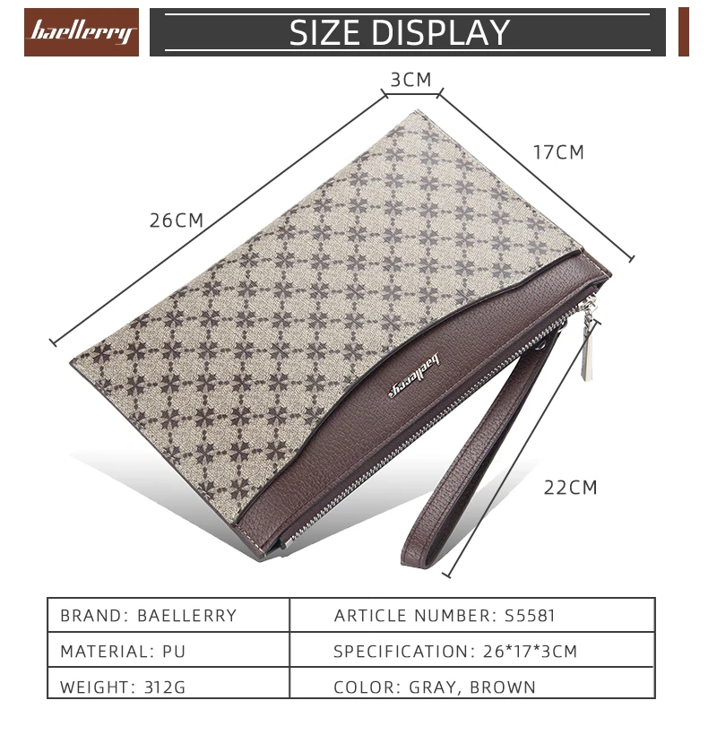 Wholesale BAELLERY Leather Men's Clutch Bag Luxury Brand Woven Leather Bag  Fashion Design Simple Envelope Bag Large Capacity New From m.