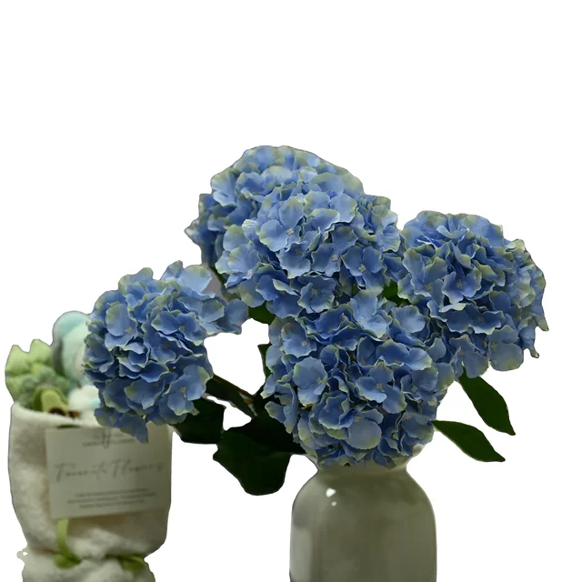 hydrangea bush x5 Artificial Flowers Wedding New Flower Bunches Real Touch Decoration