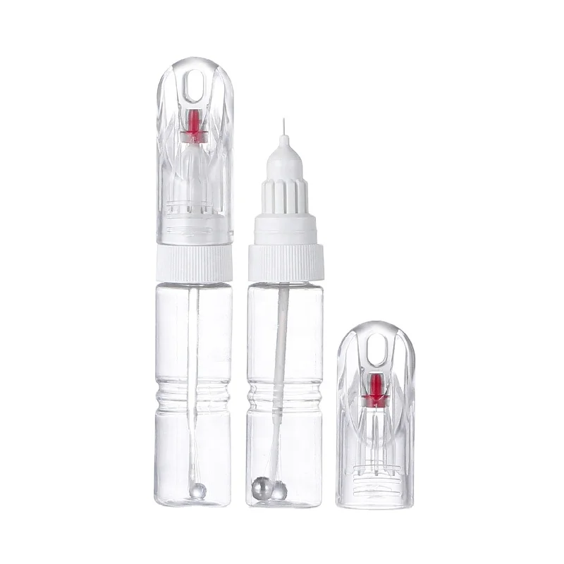 20ml Clear PET Plastic Bottle Factory Empty Thick Wall PET Bottle With Brush Screw Cap Car Touch Paint Pen Custom Logo