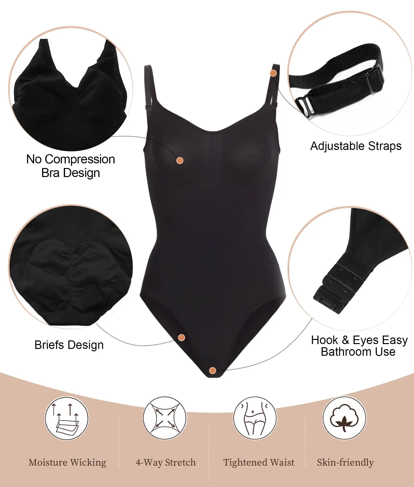Seamless Shaper Shaping Bodysuit Waist Trainer Shapewear Sculpting Thong Plus Size Body Tummy Control Shaper for Women factory