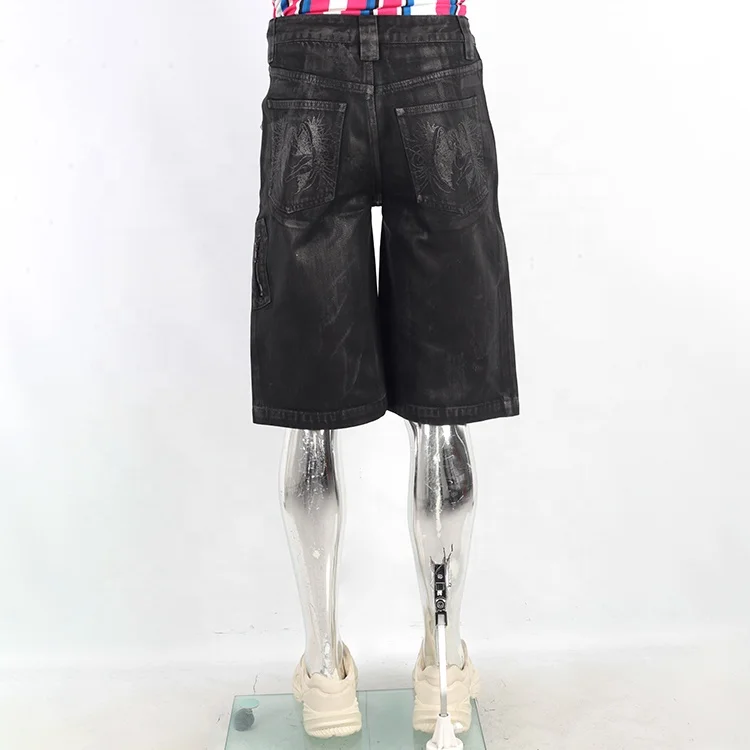 Y2K Manufacturer Custom Streetwear Baggy Waxed Denim Jeans