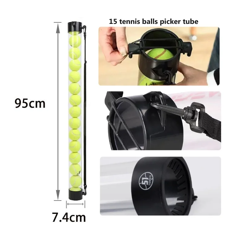 Tennis Ball Collector Picker Tennis Ball Retriever Tube Carrier Tennis Ball Pick up Tube with Shoulder Strap manufacture