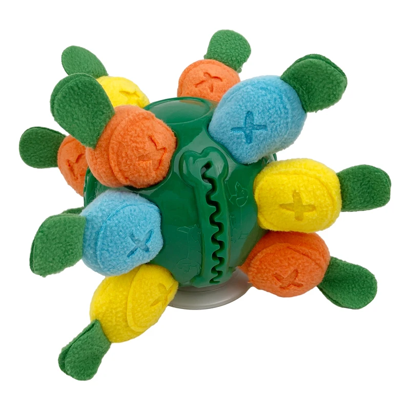 Encourage Natural Foraging Skills Dog Squeaky Toy Ball With Suction Cups Rubber Dog Puzzle Toy Slow Feeder details