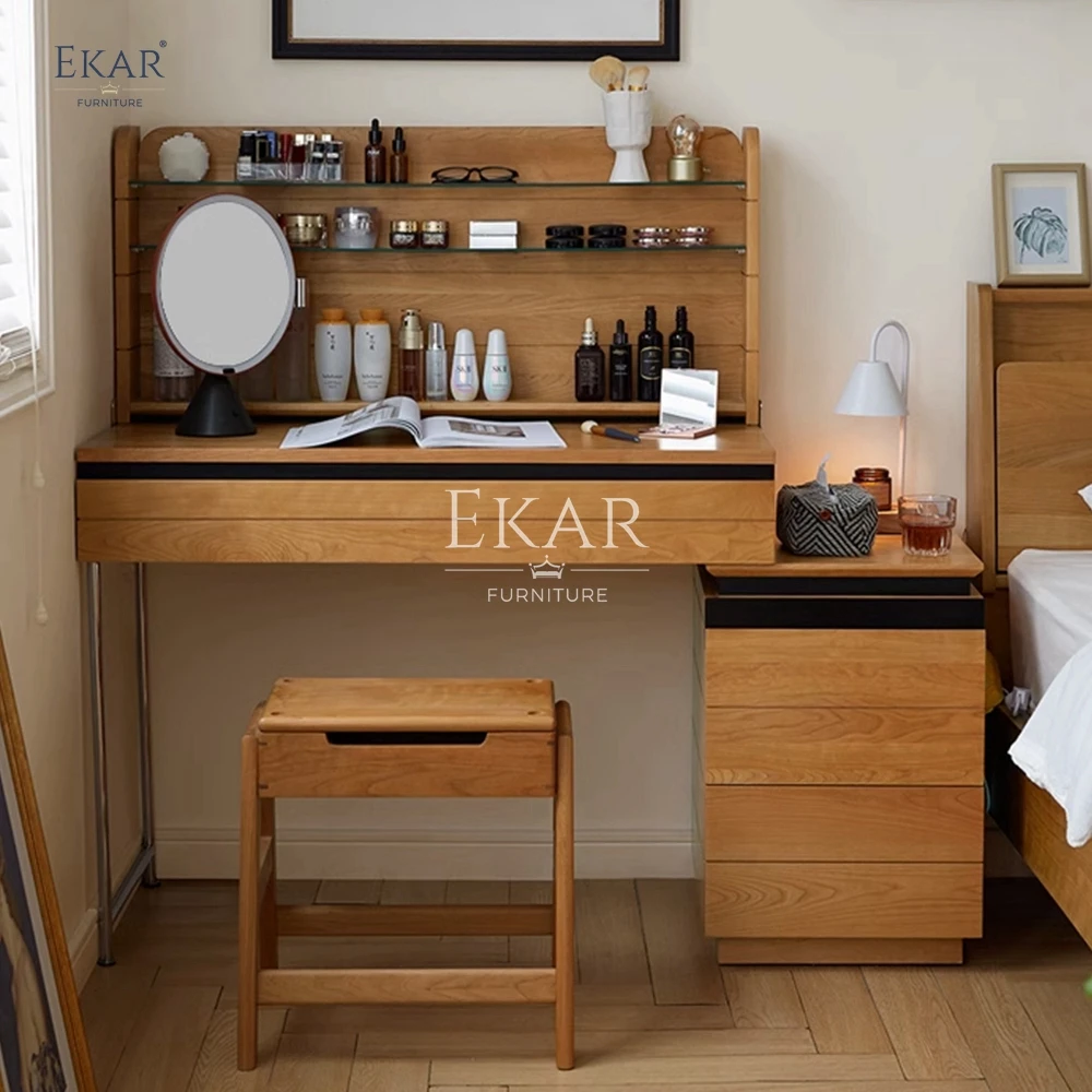 product new design ekar modern cherry wood bedroom dressing table-63