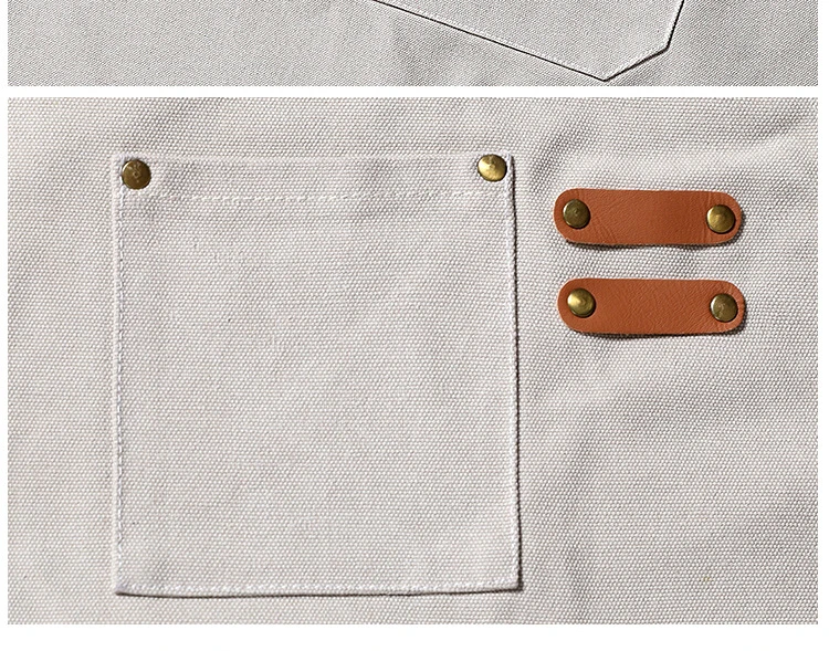 Leather Canvas Kitchen Aprons for Woman Men Chef Stylist Apron Grill Restaurant Bar Shop Cafes Beaut