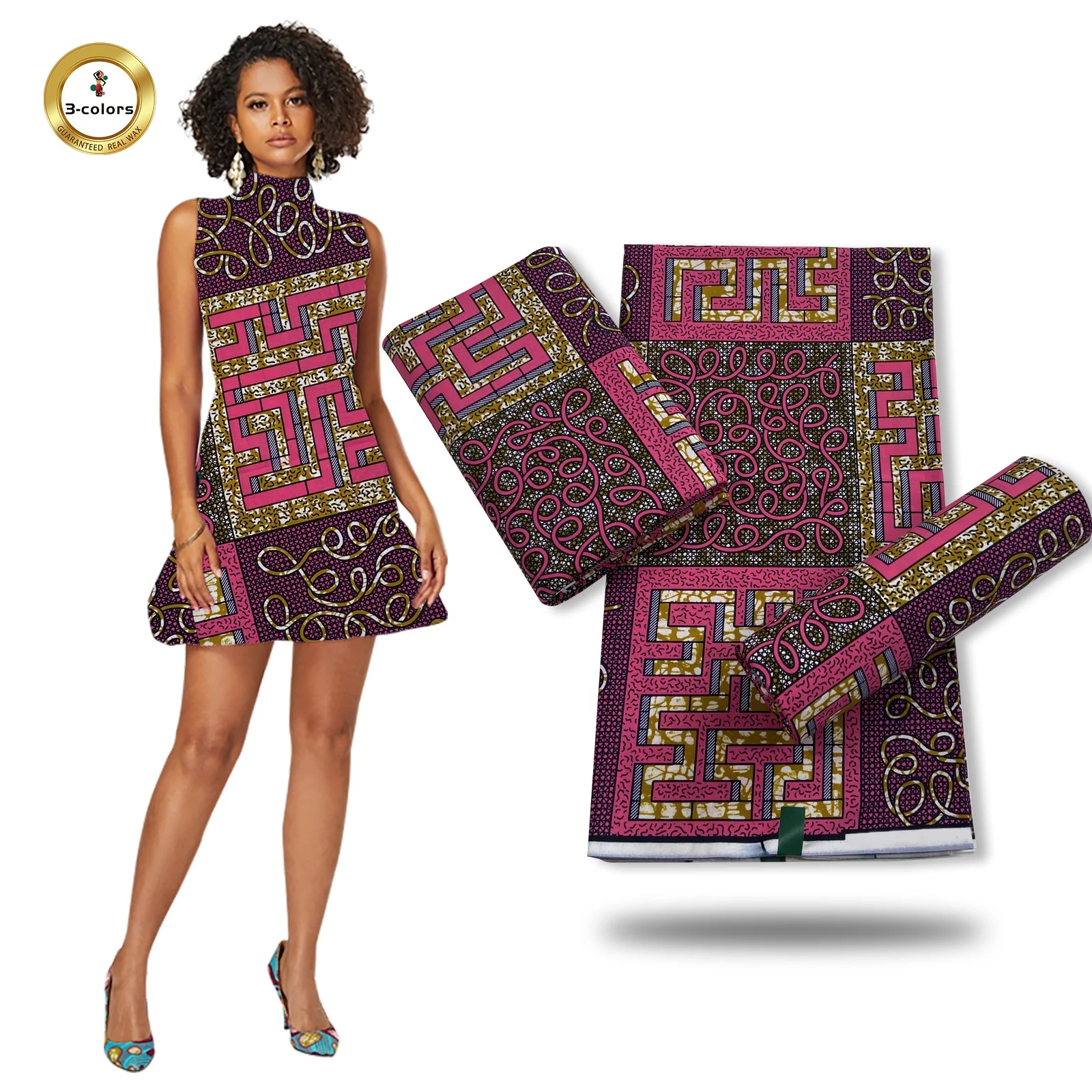 Popular Design of 2021 African Wax Print Fabric 100% Cotton for Garment