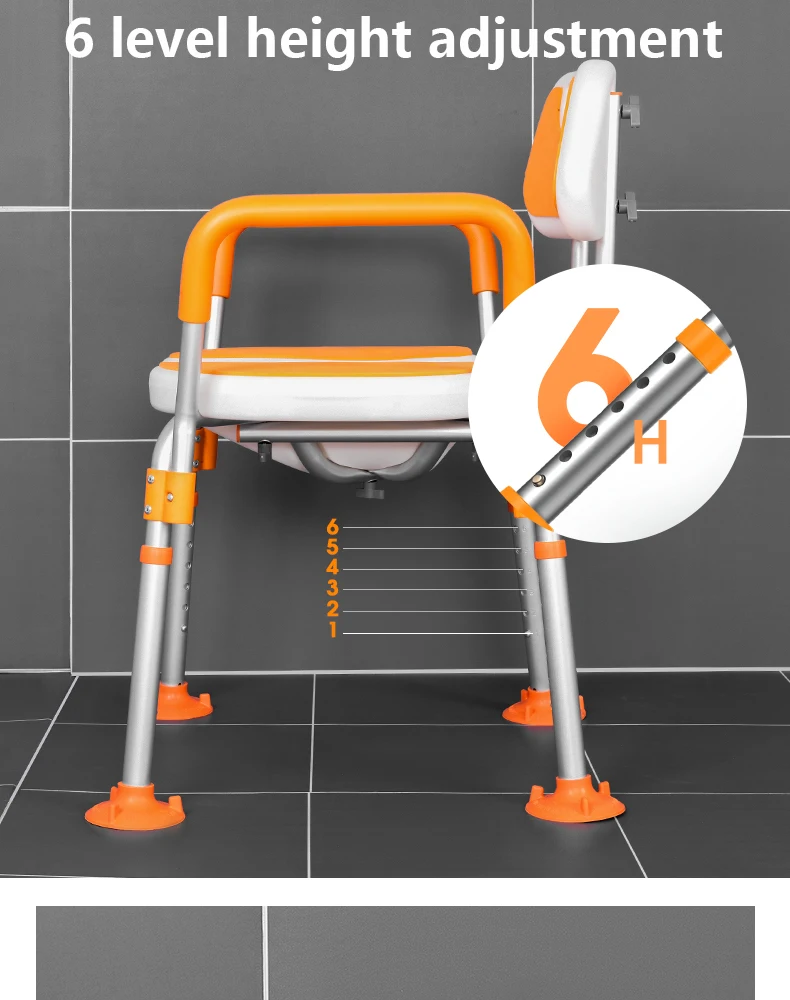 product wholesale adjust shower chair aluminum bath chair for the disable bathroom seat chair for shower bathroom stool-9