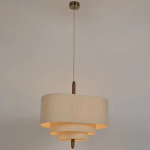 French Antique Style Modern Chandelier for Dining Room Vintage Bedroom Fabric Decor Pendant Lights