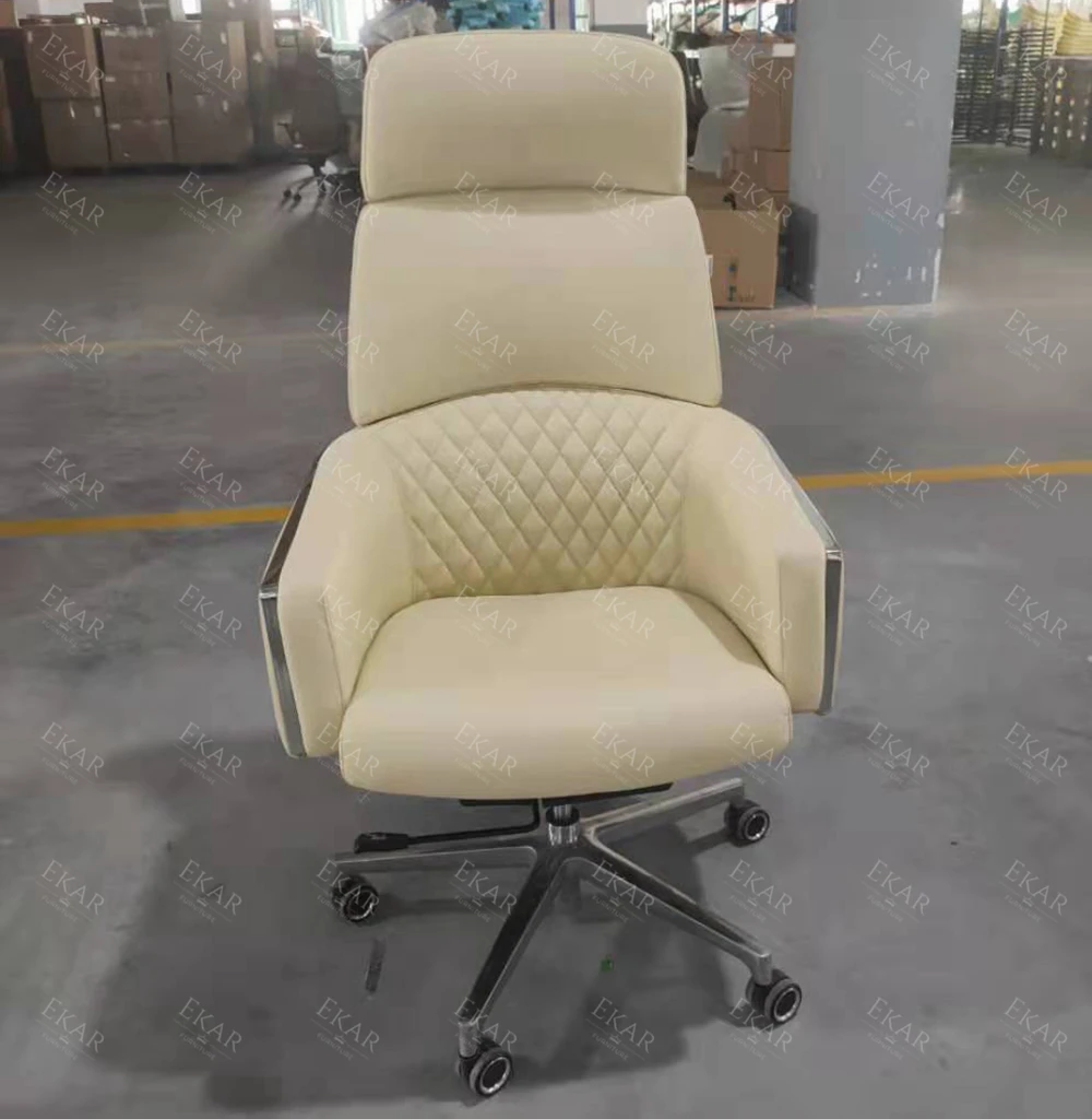 Elegant Italian Imported Top-Grain Leather Armrest Office Chair - Ultimate Executive Comfort factory