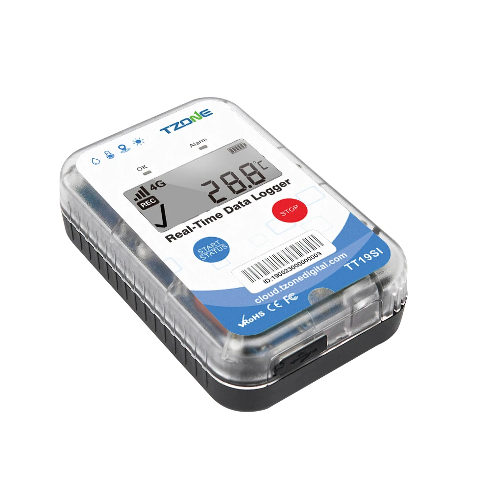 TZONE New Arrival TT19SI Iot Solution 4G Temperature Humidity Monitor Real Time GPRS Data Logger