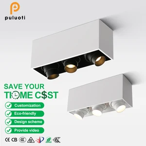 Hot Sales Modern 15W/24W LED Surface Mounted Light Adjustable Focus Spot Light 60°  3000K Pure Aluminium for Living Room GU10