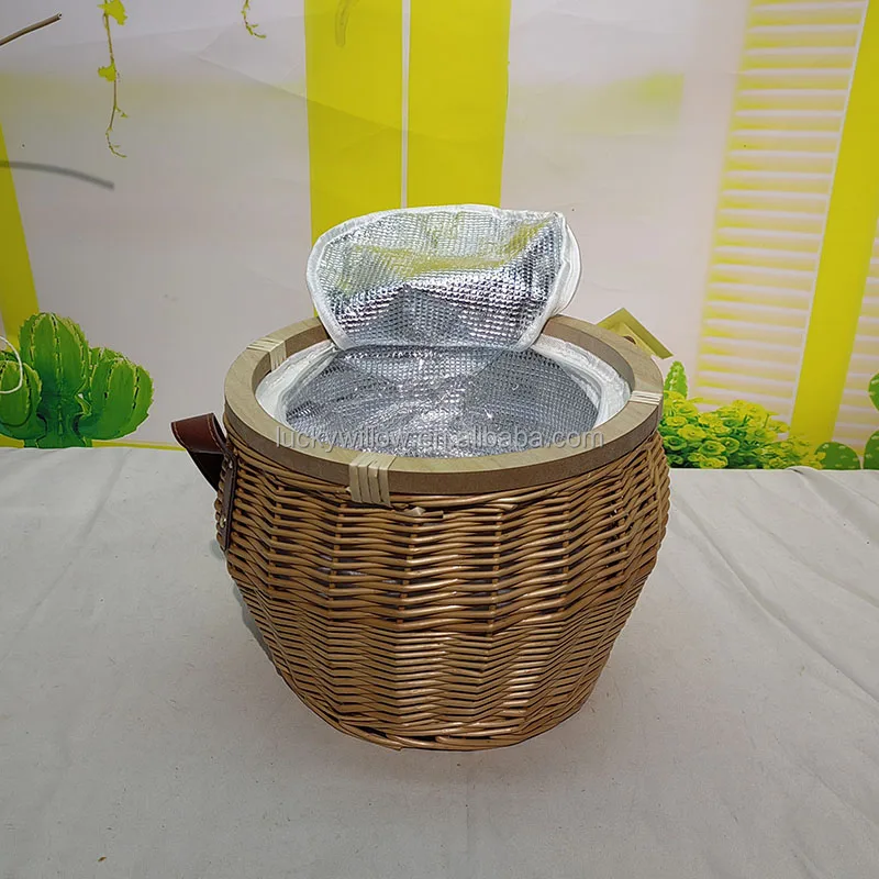 Primary Round Insulated Wicker Picnic Basket Buy Insulated Picnic Basket,Round Picnic Basket