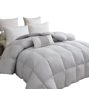 Modern King-Size Fluffy Goose down Duvet Comforter Sets 100% Polyester Cotton Bedding Home Usage-Available California King Size