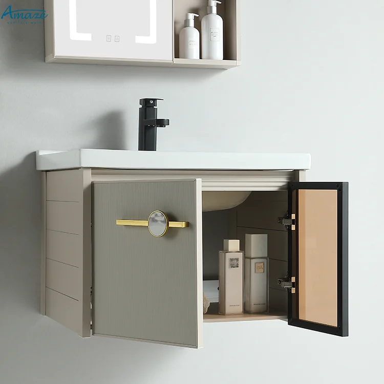 New design wholesale vanity basin bathroom furniture sink wall mounted bathroom mirror cabinet supplier