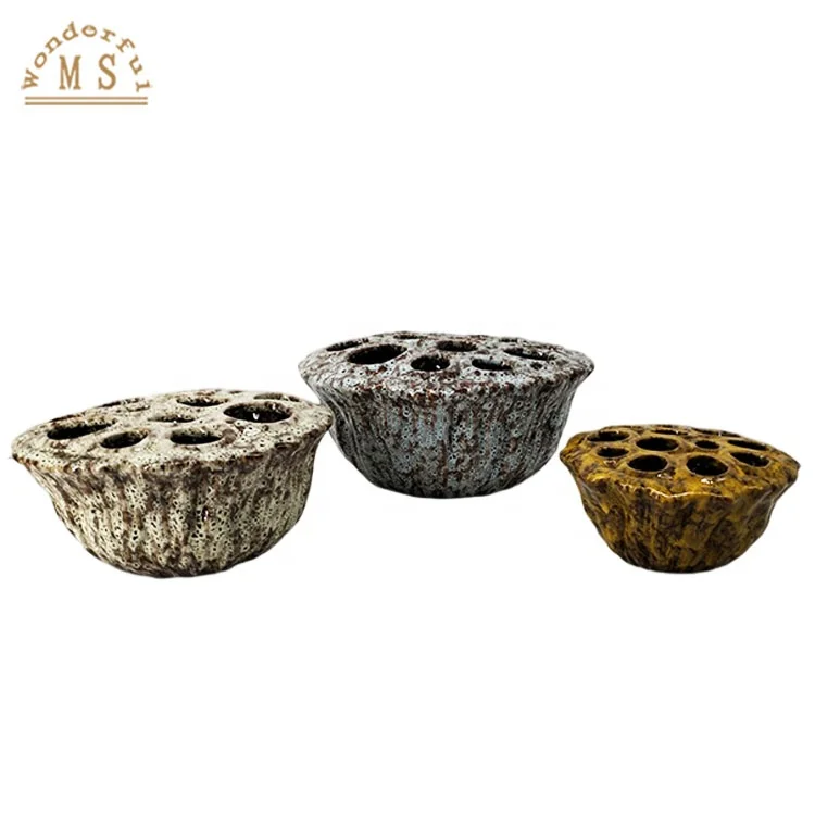 Ceramic Irregular Lotus Vase Pigment reactive glazed Color Nordic Vases for Home Decor Space Minimalist Gifts Europe Style Room